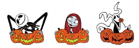 3D Lenticular Sticker - Disney - Jack, Sally & Zero With Pumpkins