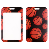 ID Card Badge Holder - Basketball Pattern