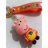 3D PVC Figure Keychain - Peppa Pig - Peppa Holding Flower Basket
