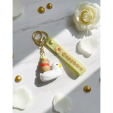 3D PVC Figure Keychain - Capybara - Riding Duck Yuzu Hat