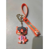 3D PVC Figure Keychain - Zootopia - Nick Wilde Pink Shirt Sunglasses