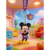 3D PVC Figure Keychain - Mickey and Friends - Mickey Mouse Purple Shorts