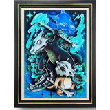 3D Light Frame - Pokémon - Cubone And Marowak With Ghostly Marowak, Blue Flames