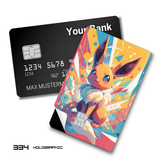 Credit Card Skin Sticker - Pokémon - Colorful Eevee Abstract Art - Holographic