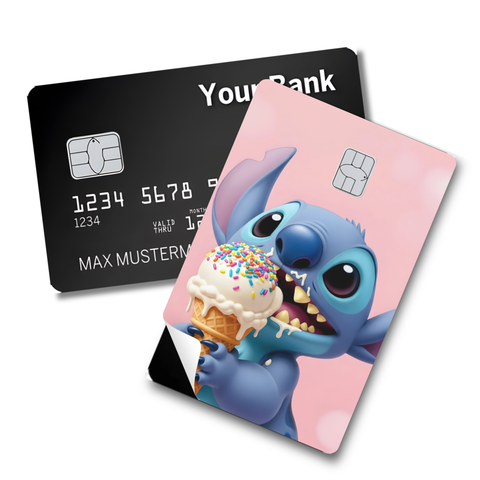 Credit Card Skin Sticker - Lilo & Stitch - Stitch with Ice Cream