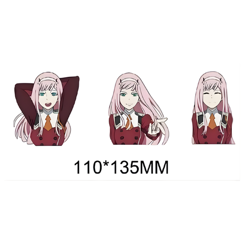 3D Lenticular Sticker - Darling in the Franxx - Zero Two Red Uniform Expressions