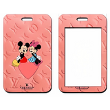 ID Card Badge Holder - Mickey & Friends - Mickey And Minnie On Pink LV Monogram