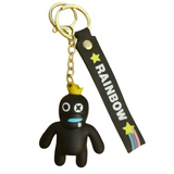 3D PVC Figure Keychain - Rainbow Friends - Black With Yellow Crown