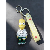 3D PVC Figure Keychain - The Simpsons - Bart White Hoodie Green Shorts