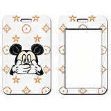 ID Card Badge Holder - Mickey & Friends - Mickey Mouse Covering Mouth Louis Vuitton Style