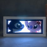 3D Paper Carving Light Lamp - Disney - Stitch & Angel