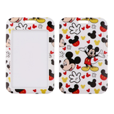 ID Card Badge Holder - Disney - Mickey Mouse - White Background Red Black Icons Full Body
