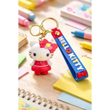3D PVC Figure Keychain - Hello Kitty - Red Dress Flowered Bow