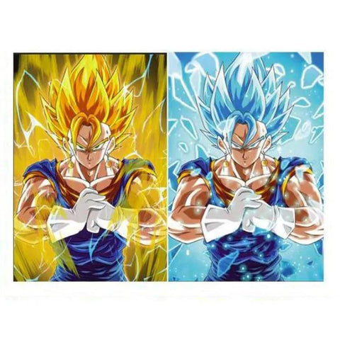 3D Lenticular Poster - Dragon Ball - Vegito Super Saiyan Blue & Super Saiyan