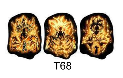 3D Lenticular Sticker - Dragon Ball - Goku Super Saiyan Transformations in Fiery Aura