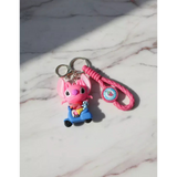 3D PVC Figure Keychain - Lilo & Stitch - Angel Riding Scooter With Scrump