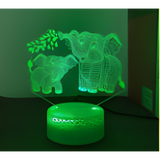 3D LED Night Light - Elephant and baby elephant