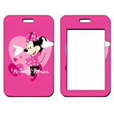 ID Card Badge Holder - Mickey & Friends - Minnie Mouse Pink Heart Polka Dot Dress