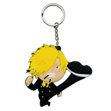 One Piece Sanji Kicking PVC keychain