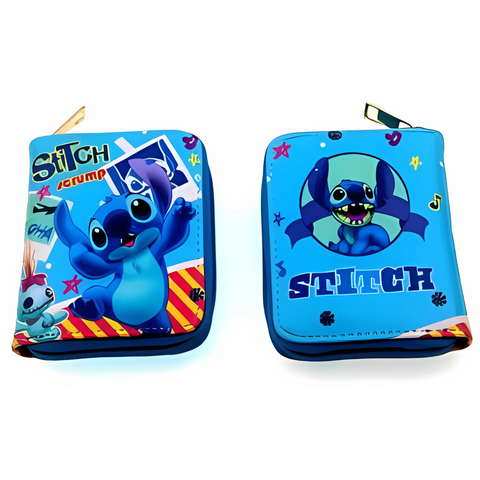 Zippered Short Wallet - Disney - Lilo & Stitch - Stitch & Scrump