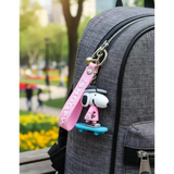 3D PVC Figure Keychain - Peanuts - Snoopy Skater Pink Shirt Cap