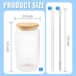 Personalized Glass Cups with Lids and Straws 16oz