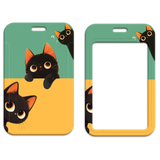 ID Card Badge Holder - Cute Black Cats