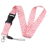Lanyard - Pink and White Concentric Hearts
