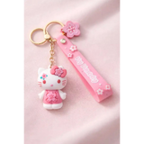 3D PVC Figure Keychain - Hello Kitty - Sakura Pink Dress