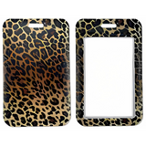 ID Card Badge Holder - Leopard Print Brown And Black