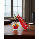 3D PVC Figure Keychain - El Chavo del Ocho - Ñoño Red Overalls Blue Bow