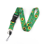 Lanyard - Sunflower Pattern on Green Background