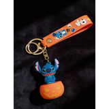 3D PVC Figure Keychain - Lilo & Stitch - Stitch On Pumpkin