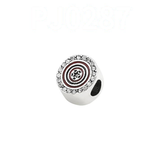Bracelet Charm - Generic - silver swirl spiral disc charm