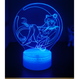 3D LED Night Light - Sailor Moon - Reclining in moon