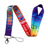 Lanyard - Autism Awareness Puzzle Pieces and "COMMUNICATION LOOKS DIFFERENT FOR EVERYONE" Text
