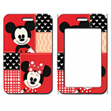 ID Card Badge Holder - Mickey & Friends - Mickey And Minnie Mouse Patchwork Red