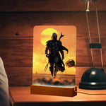 Personalized LED Acrylic Photo Frames Night Light 6" x 8" with Warm Color Light,with Wood Stand