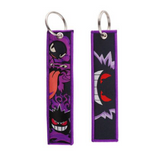 Pokemon Gengar (Close-up Eyes & Gastly/Haunter Pattern) embroidery keychain