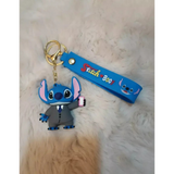 3D PVC Figure Keychain - Lilo & Stitch - Stitch Holding Phone In Suit