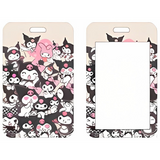 ID Card Badge Holder - Sanrio - Kuromi And My Melody Crowd Pattern
