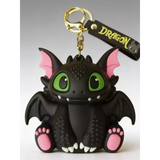 3D PVC Figure Keychain - How to Train Your Dragon - Chibi Toothless Pink Accents