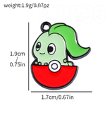 Bracelet Charm - Pokemon - green creature on Pokeball