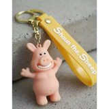 3D PVC Figure Keychain - Shaun the Sheep - Bitzer The Dog Smiling Figure