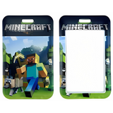 ID Card Badge Holder - Minecraft - Steve With Wolf In Forest
