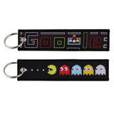 Embroidery Keychain - Pac-Man - Google Pac-man