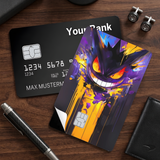 Credit Card Skin Sticker - Pokémon - Gengar Grinning With Yellow Splatter - Holographic