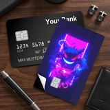 Credit Card Skin Sticker - Pokémon - Neon Gengar Purple Blue Glow - Holographic
