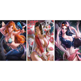 3D Lenticular Poster 12x16 - One Piece - Nami Boa Hancock Nico Robin Three Panel Pinup