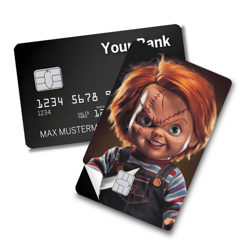 Credit Card Skin Sticker - Horror Movies - Chucky with Knife Design